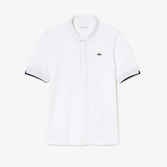 Lacoste Women’s Cotton Polo Shirt PF5179522 WHITE NAVY DOM