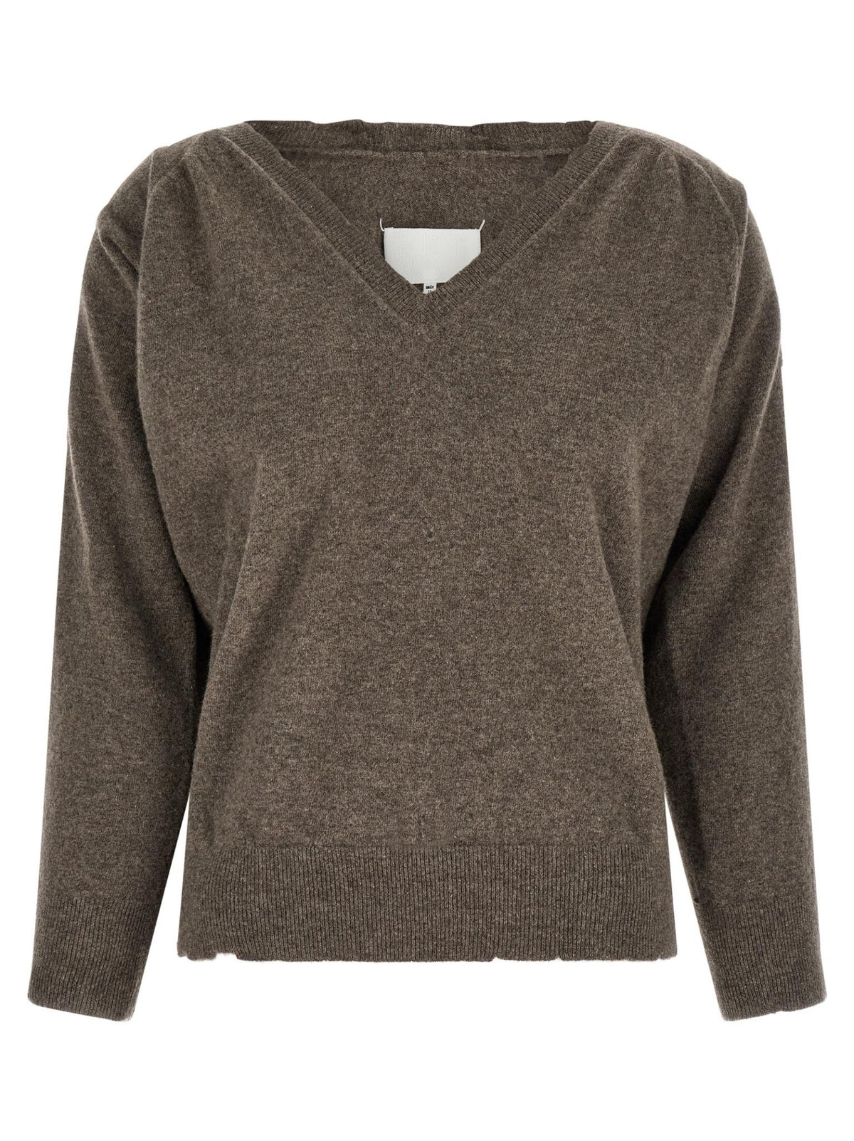 Maison Margiela V-Neck Knit Sweater Black Wool