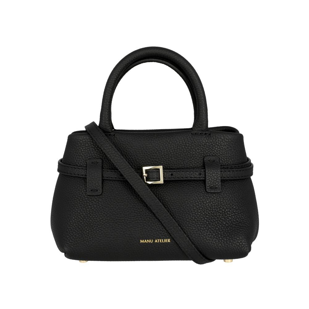 MANU ATELIER Le Cambon 20 Black Leather Women’s Tote Bag 2024389
