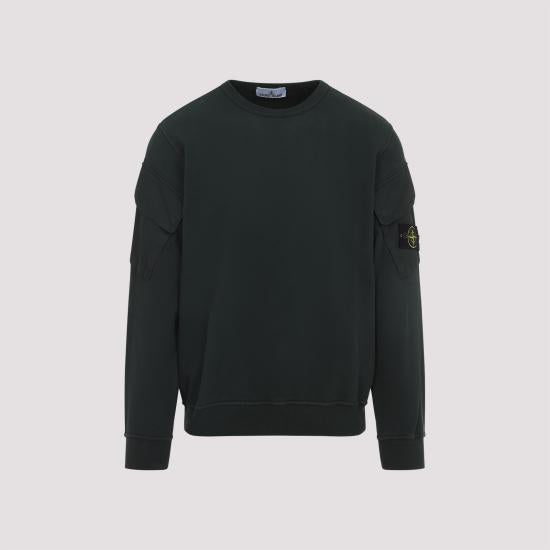 STONE ISLAND Brushed Organic Cotton Fleece Regular Fit Crewnec K2S15 S0A20 V005E