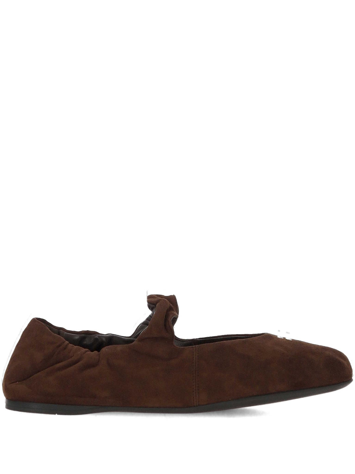 Miu Miu Black Leather Flat Shoes