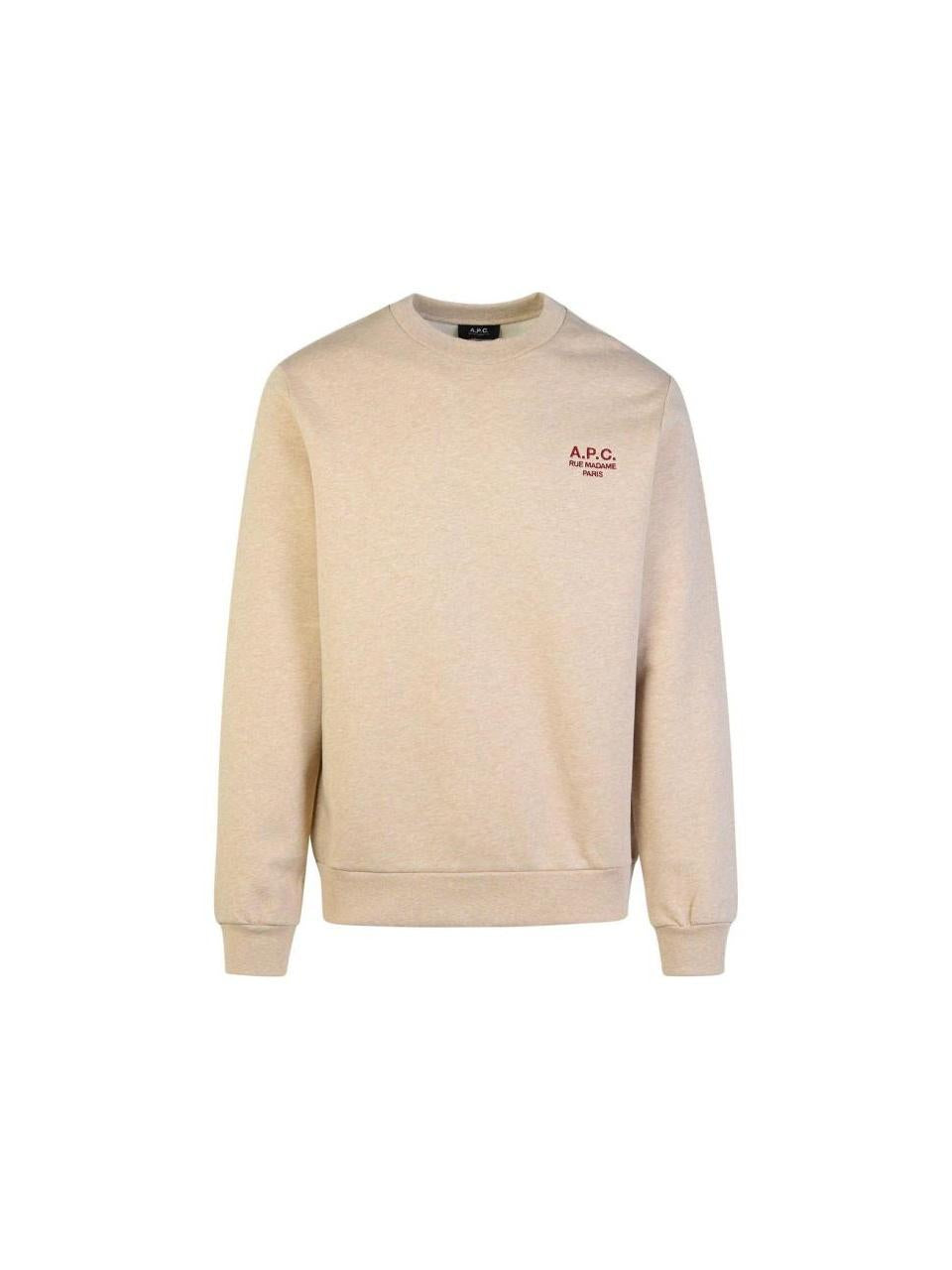 A.P.C. RUE MADAME Standard Logo Sweatshirt Men’s Top Beige Cotton