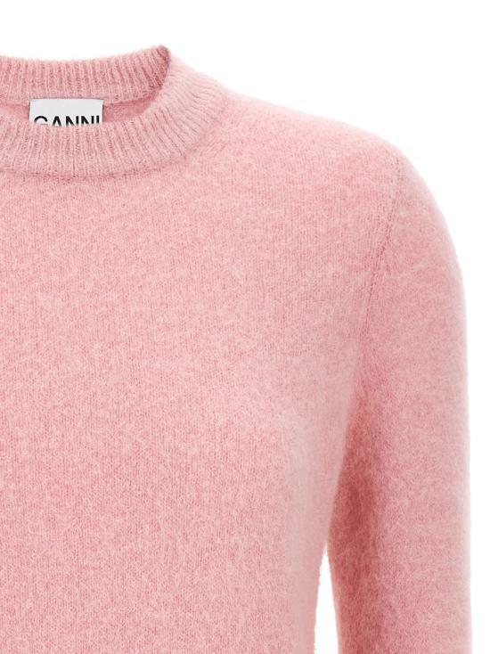GANNI Wool Blend Crewneck Sweater for Women K2272868 CHALK PINK DOM