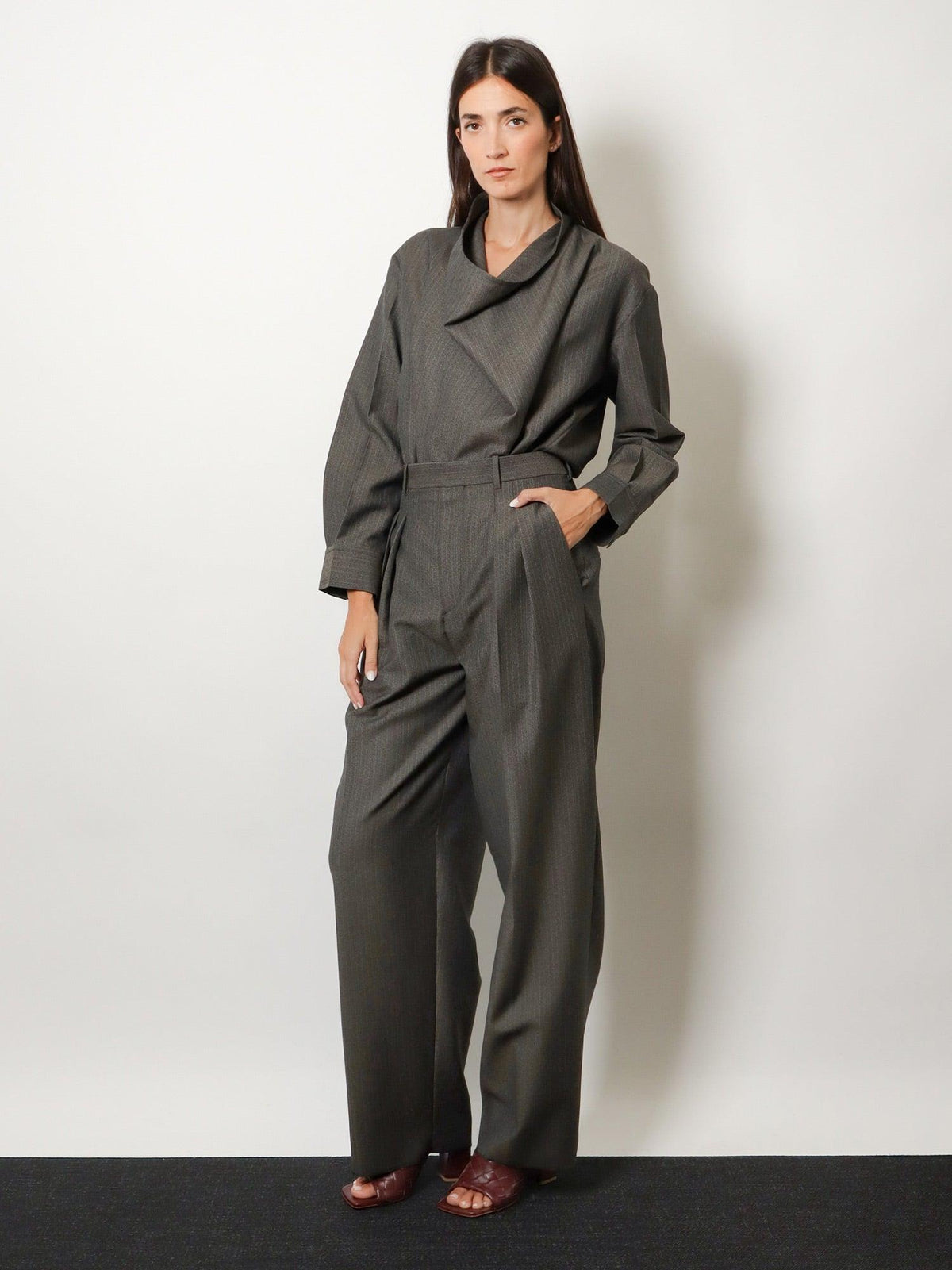 Bottega Veneta Beige Wool Classic Trousers