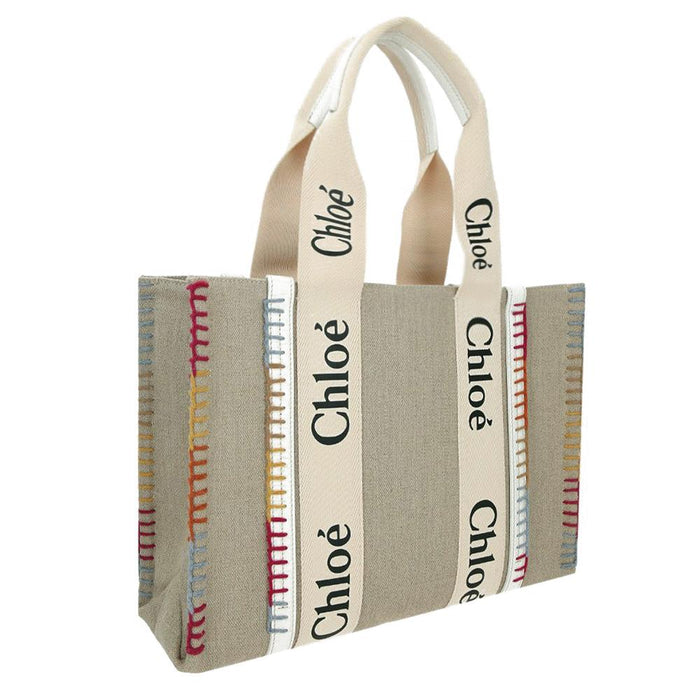 Chloe Woody Medium Tote Bag White CHC22AS383H74 101