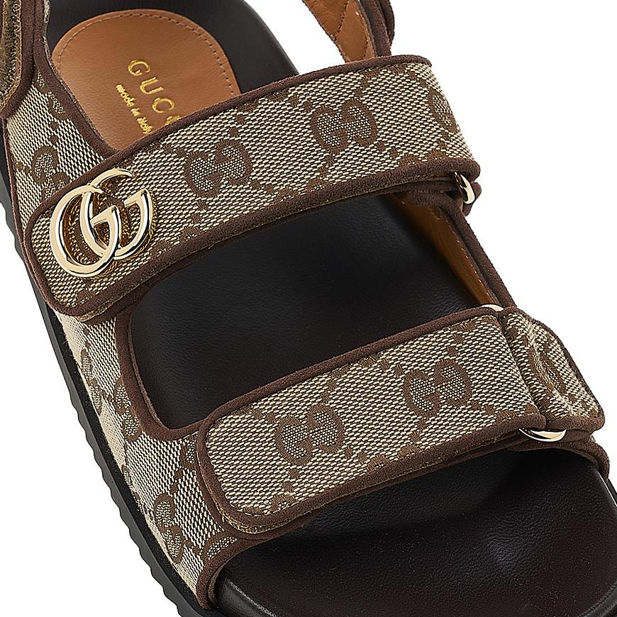 GUCCI Double G Canvas Sandals for Women 771575 G1730 9755