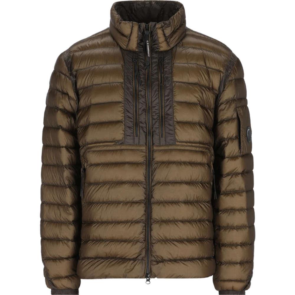 CP Company Green DD Shell Lens Badge Puffer Jacket for Men