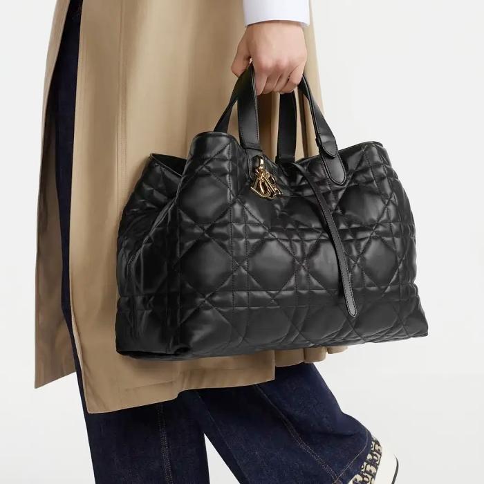 DIOR Toujours Large Tote Bag Black Leather M2820OSHJ M900