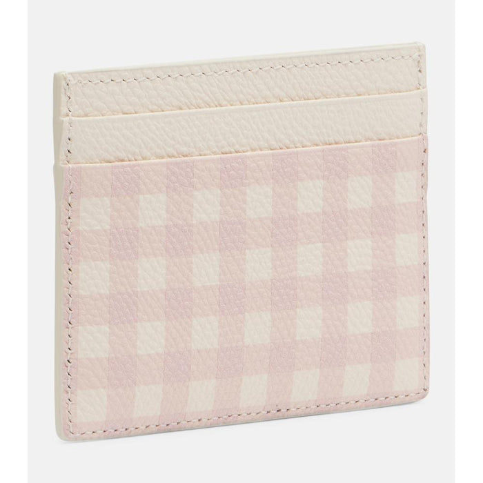 VALENTINO V Logo Leather Card Holder Wallet Pink