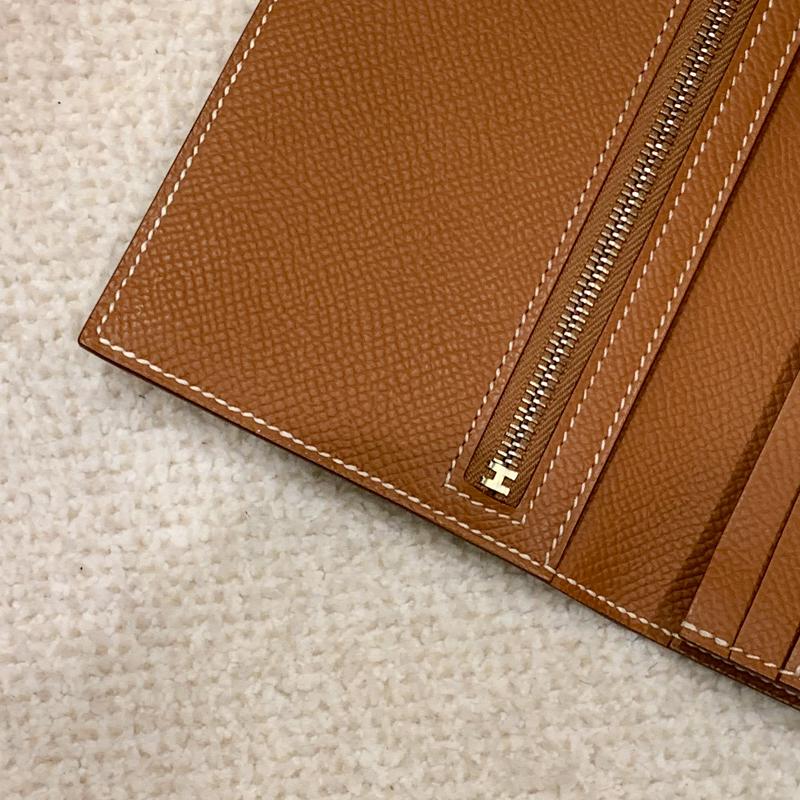 HERMES Bearn Long Wallet Epsom Gold with Palladium Hardware