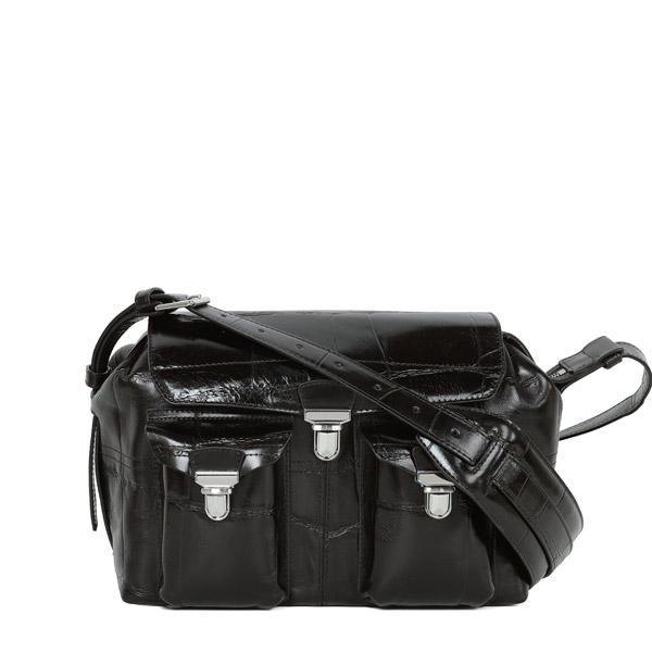 Lemaire Espresso Crocodile-Embossed Leather Medium Gear Should BG0096 LL0190 495