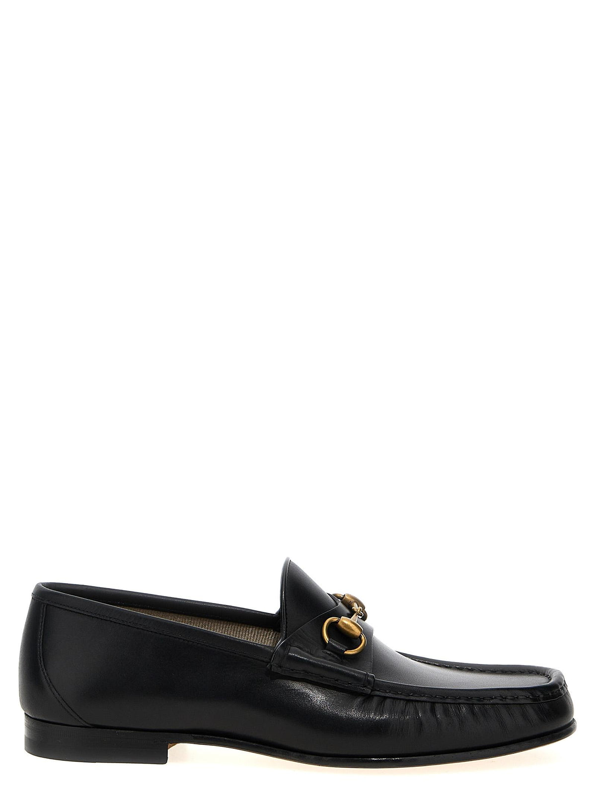 GUCCI Black Leather Penny Loafers
