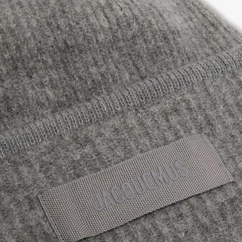 JACQUEMUS Dark Gray Grosgrain Beanie 246AC6665217 970