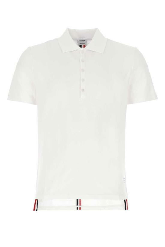 THOM BROWNE Relaxed Fit Center Back Stripe Short Sleeve Polo Shirt