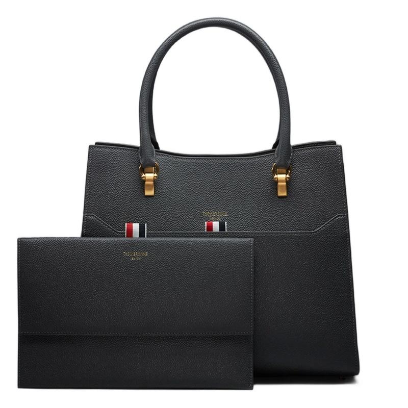 THOM BROWNE Pebble Grain Medium Duet Tote Bag