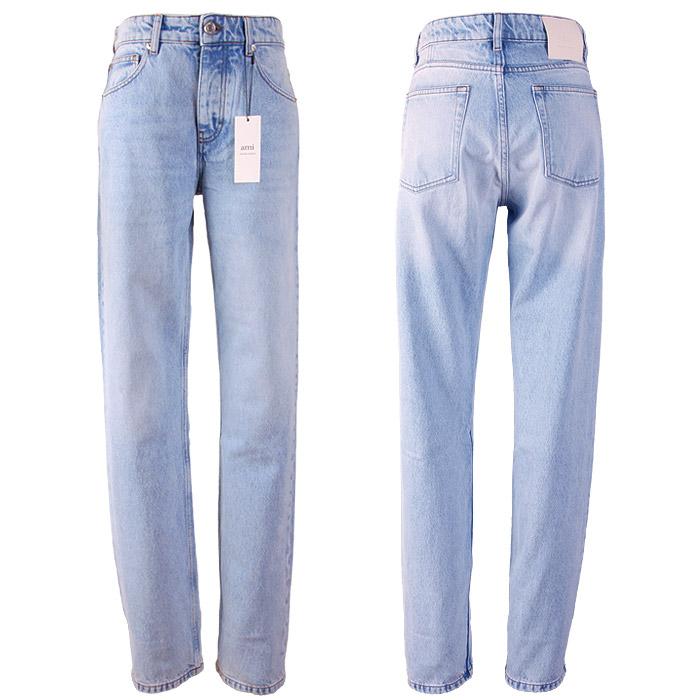 AMI Classic Fit Vintage Blue Jeans HTR001 DE0027 448