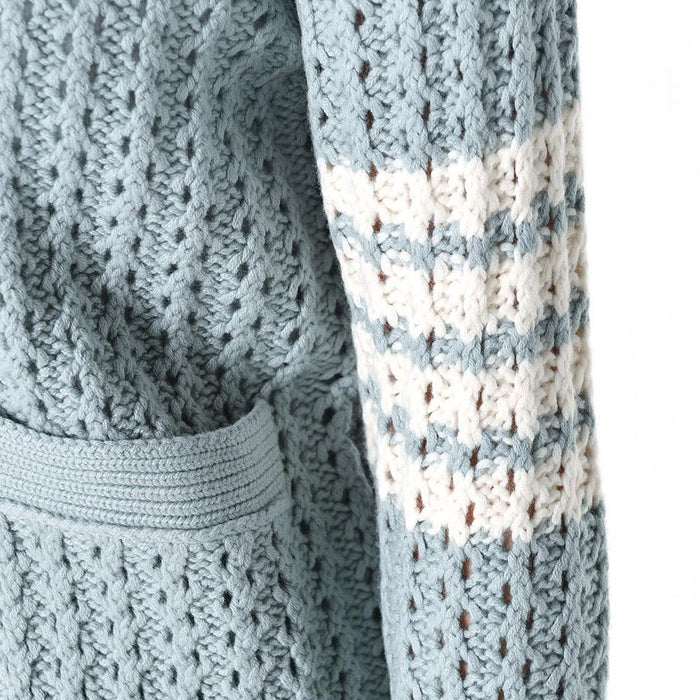 THOM BROWNE Mint Pointelle Long Cardigan for Women