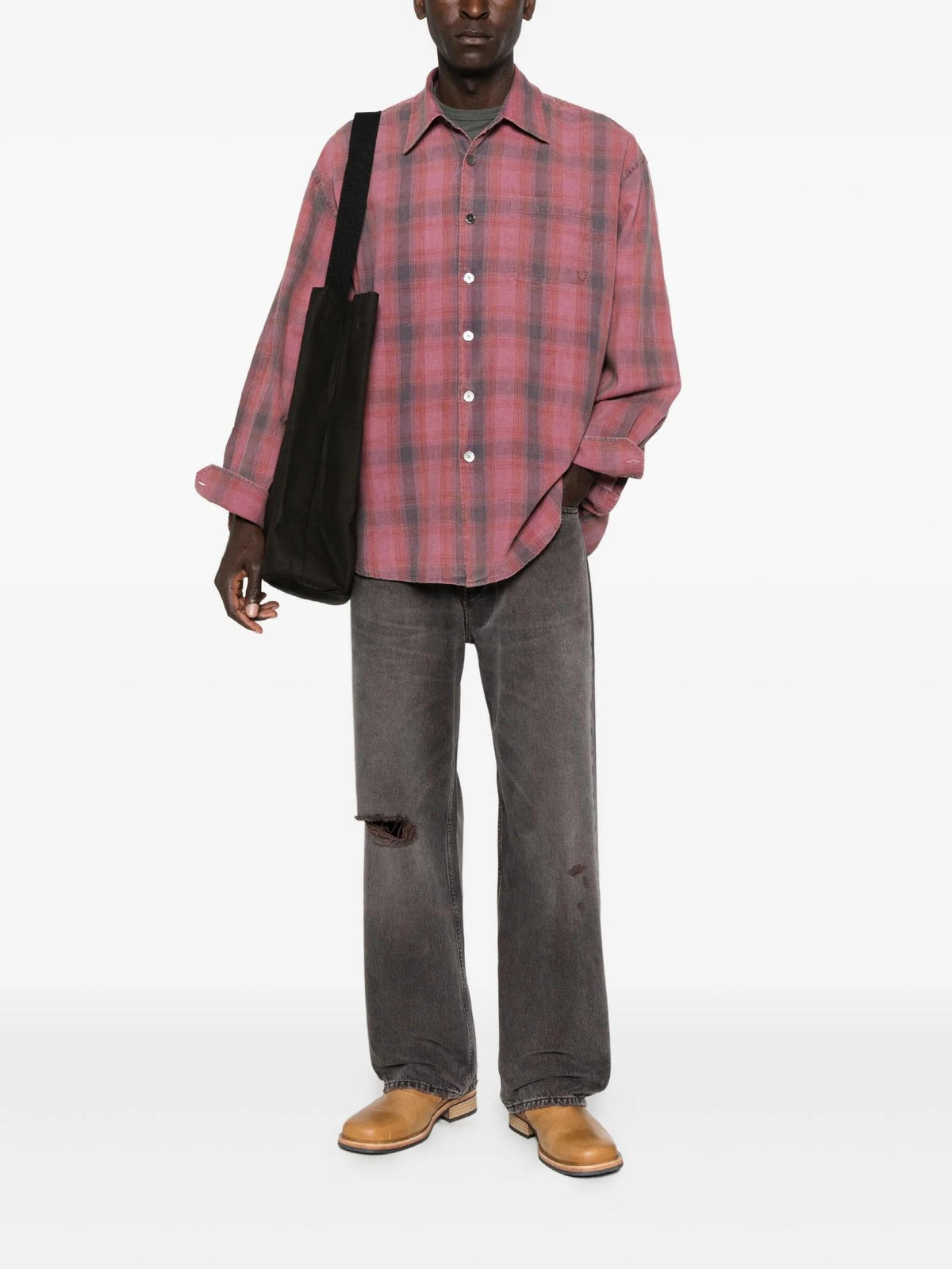 OUR LEGACY Idaho Flannel Check BORROWED Long Sleeve Shirt