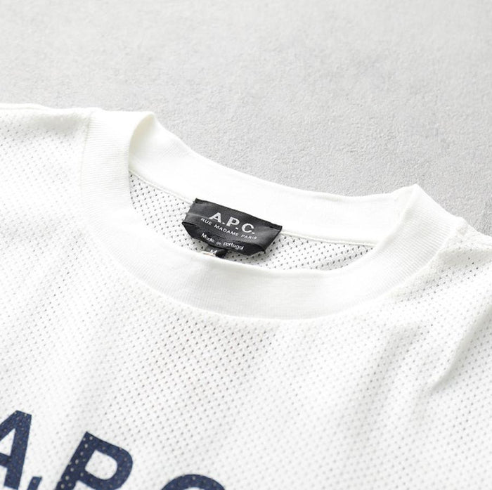 A.P.C. MORAN Logo Print Mesh Short Sleeve T-Shirt