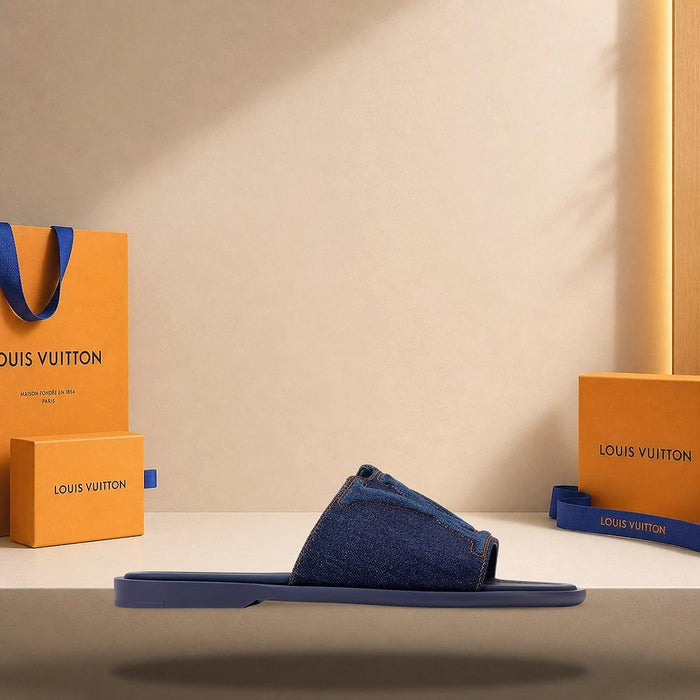 Louis Vuitton Portofino Mules Navy Blue Men’s Slippers