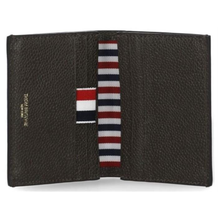 THOM BROWNE Leather Bifold Wallet Card Holder for Men MAW021
