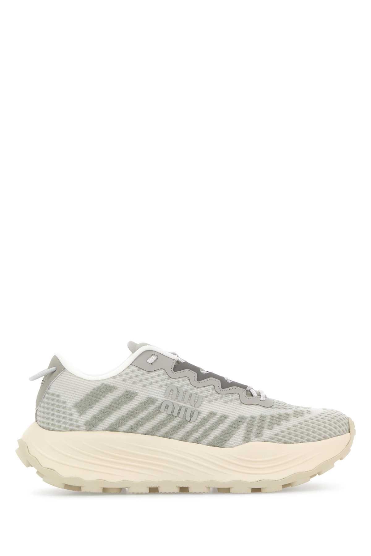 Miu Miu Leather Low-Top Sneakers White