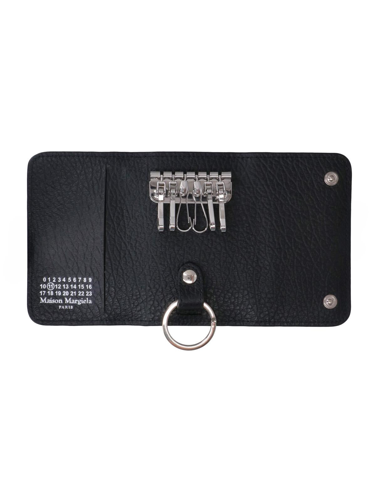 Maison Margiela Black Leather Key Case Wallet Keyring