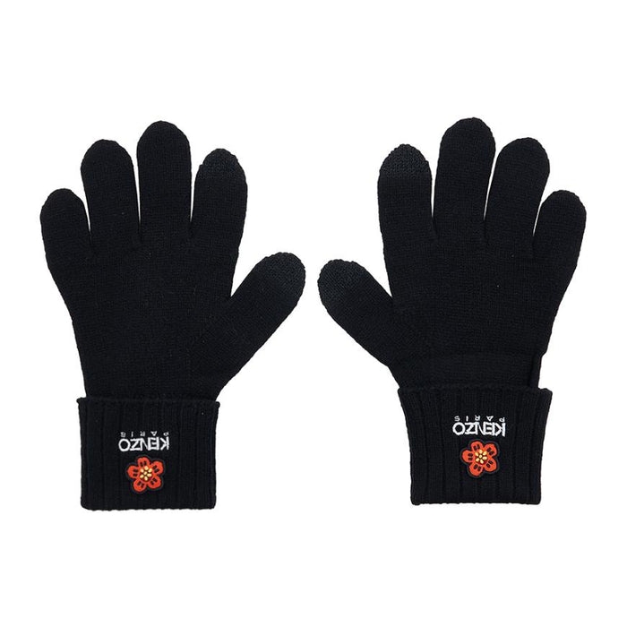KENZO Boke Flower Wool Knit Gloves for Men FD68GU191KWB 99J
