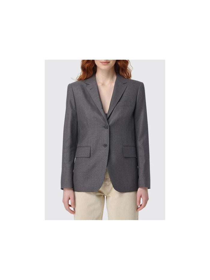 THOM BROWNE Classic Twill Sport Coat Jacket Gray Women