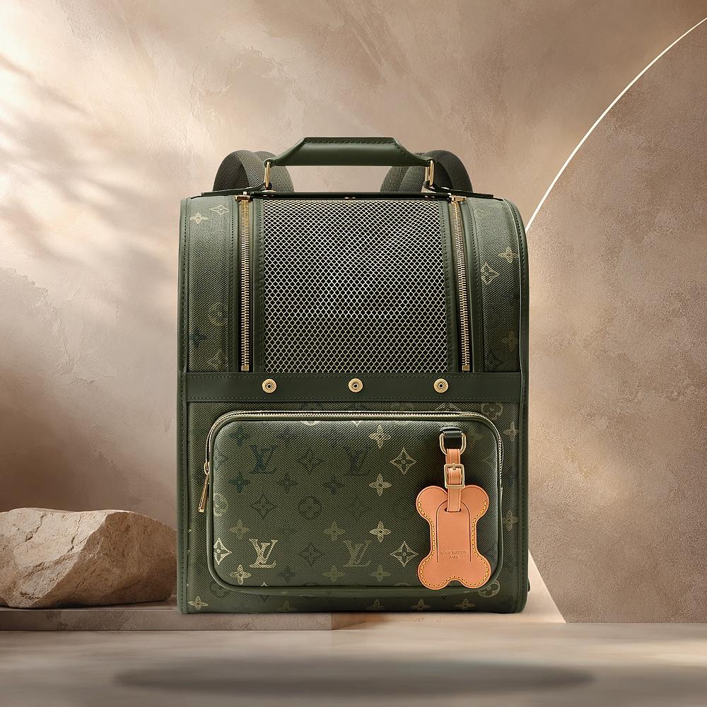 Louis Vuitton Khaki Green Dog Backpack Tote Bag M26961