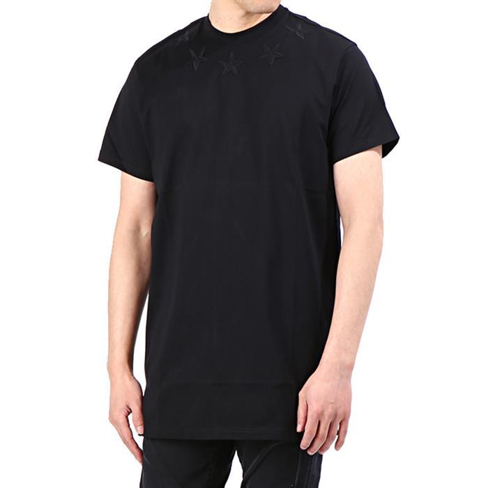 GIVENCHY Black Oversized Star Print Round Neck T-Shirt
