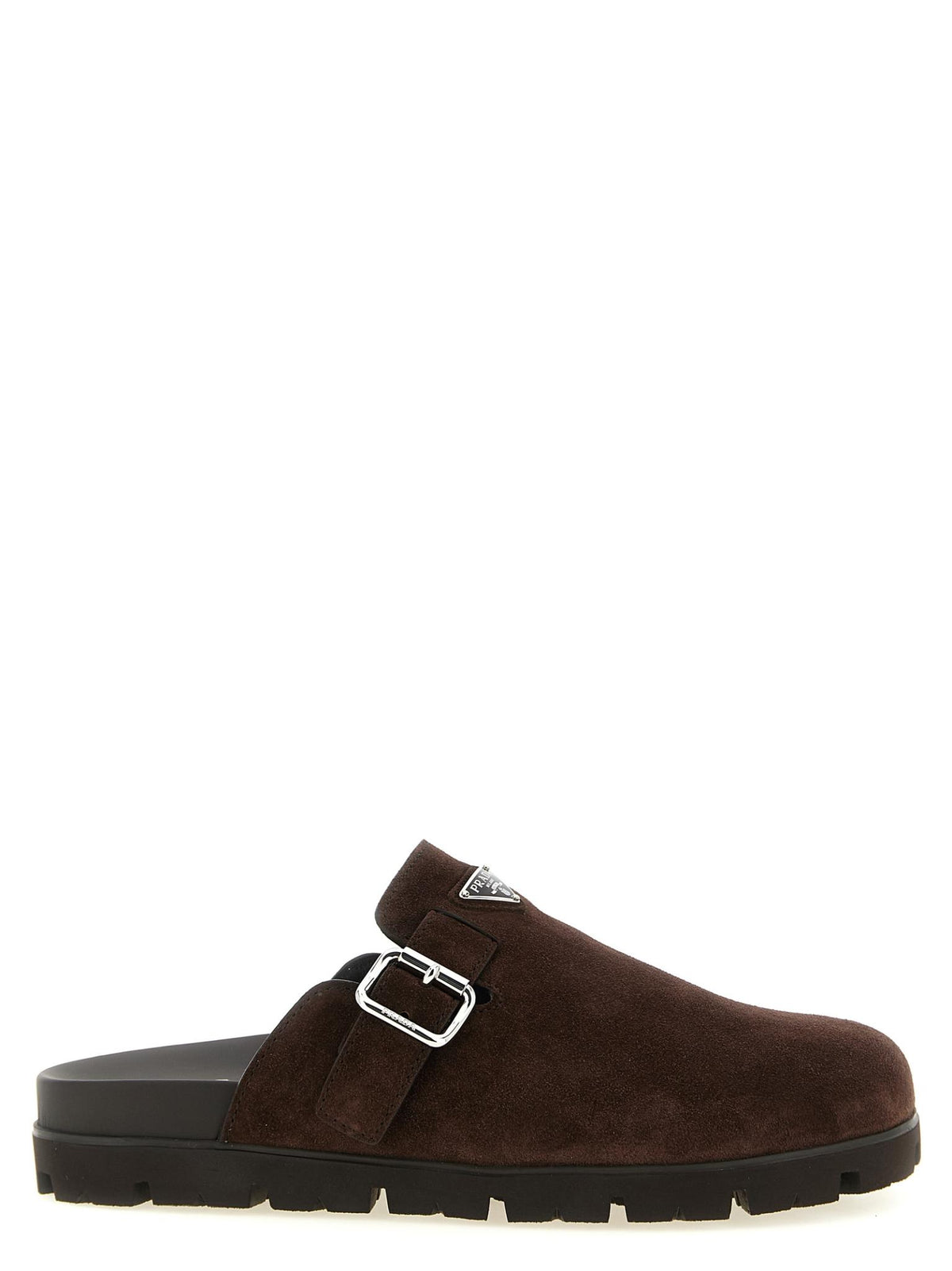 PRADA Black Leather Slide Slippers for Men