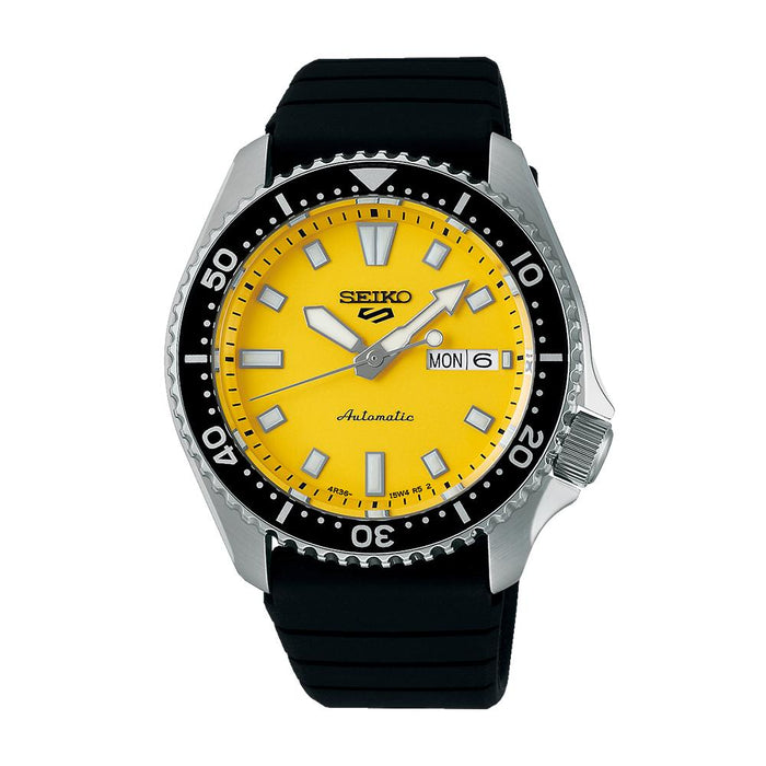 Seiko Yellow Black Silicone Resin Men’s Watch SRPL87K1