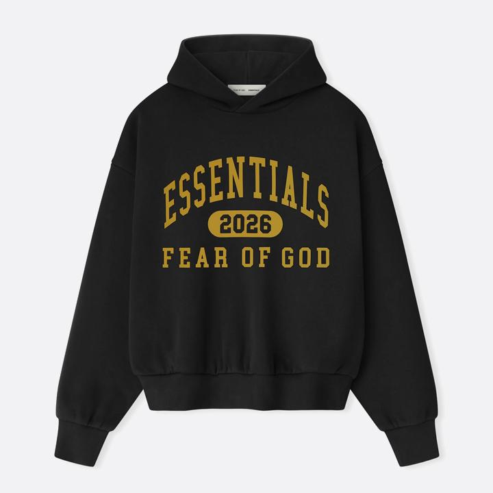 Fear of God Essentials Classic Logo Hoodie Vintage Bla 192HO256861F VINTAGEBLACK