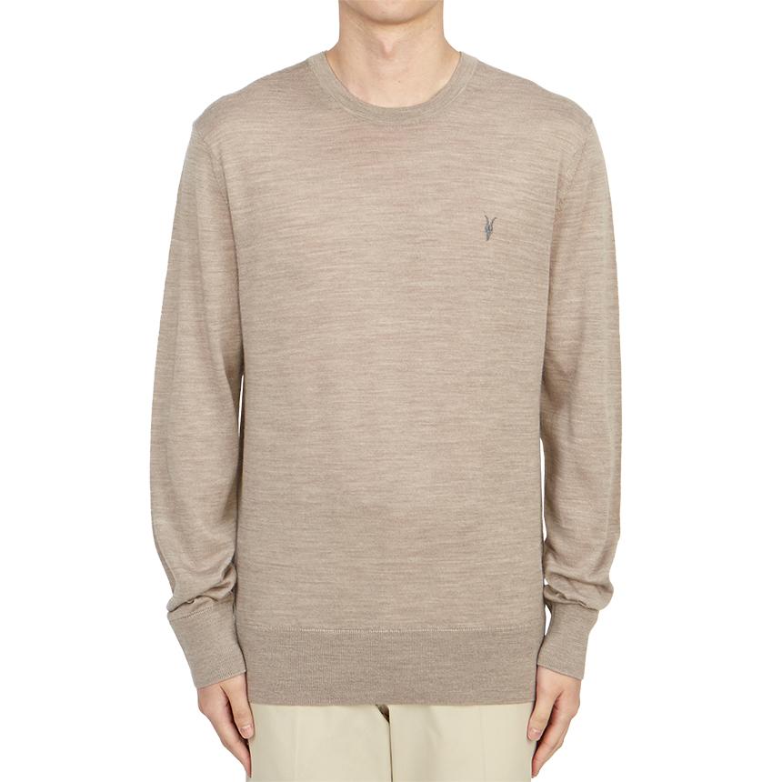 ALLSAINTS Men’s Crewneck Knit Sweater MK129D STONE TAUPE MARL