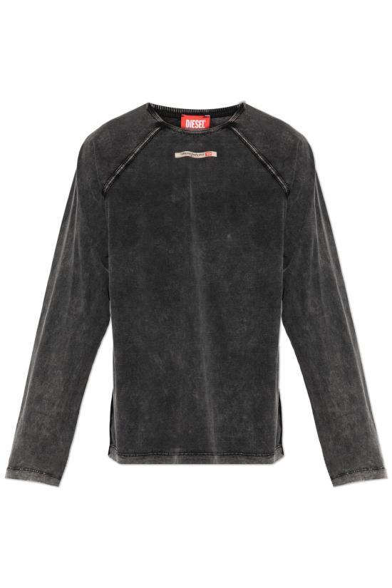 DIESEL Long Sleeve Sweatshirt Top for Men A23181 0KNCW 900A DARK GREY DOM