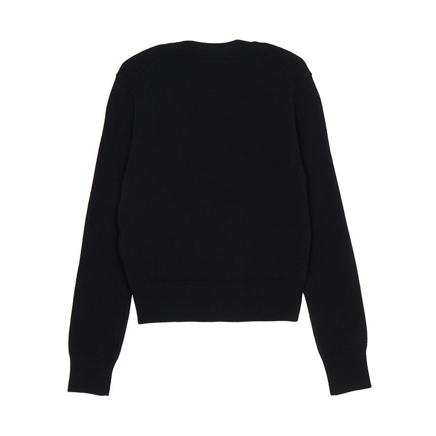 AMI Women’s Round Neck Knit Sweater FKS826 001 009