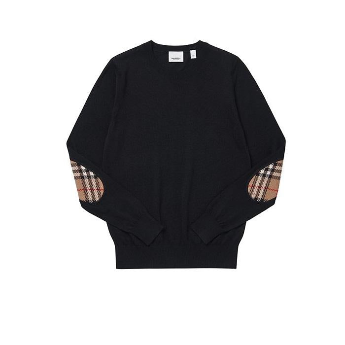 BURBERRY BEMPTON Elbow Patch Wool Crewneck Sweater Women 8075008 1