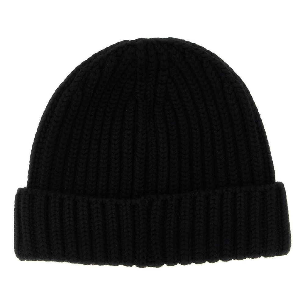 PRADA Triangle Logo Wool Beanie Black