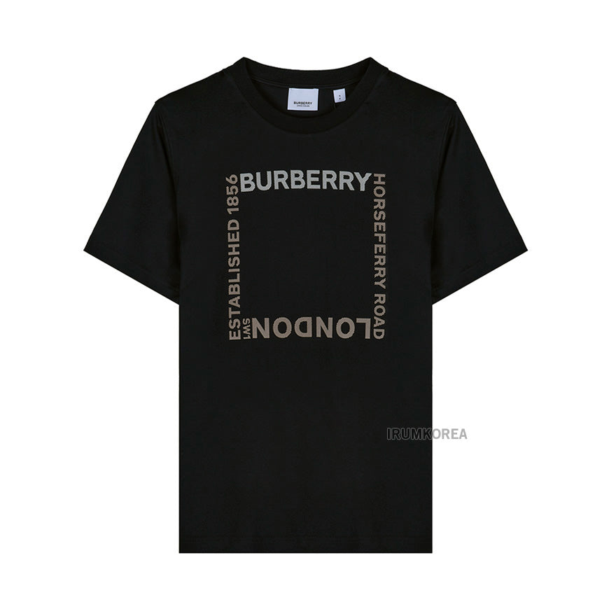 BURBERRY Horseferry Logo Cotton T-Shirt Black Women