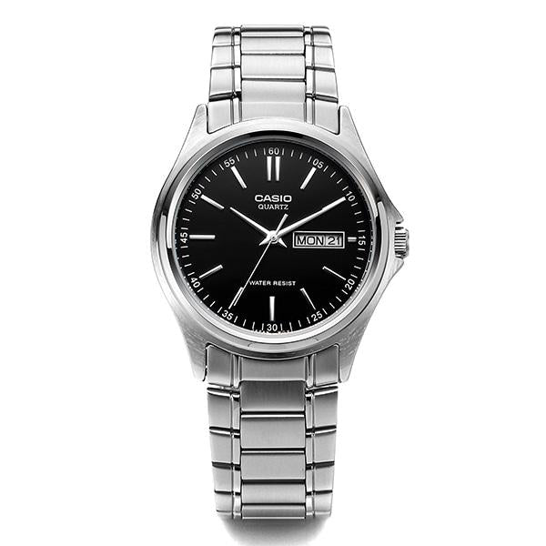 Casio Stainless Steel Analog Men’s Watch Silver Blac MTP 1239D 1ADF MTP 1239D 1A