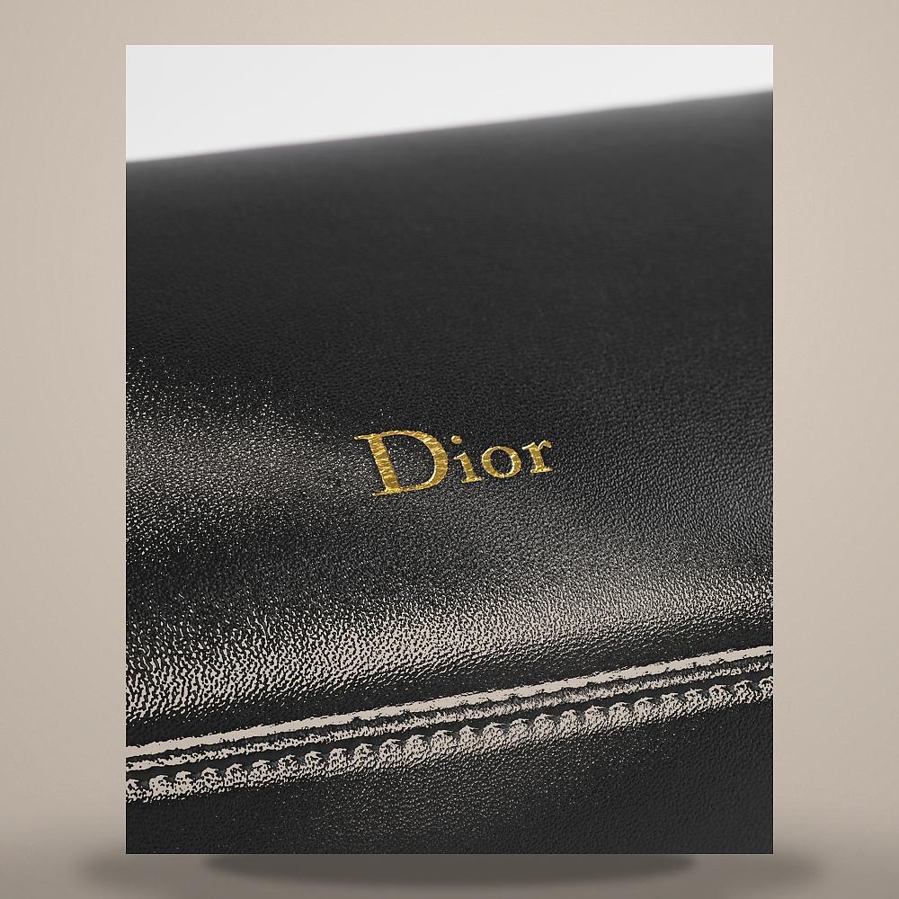 DIOR Bow Pouch Black Supple Lambskin Crossbody Bag S3900OQWC M900