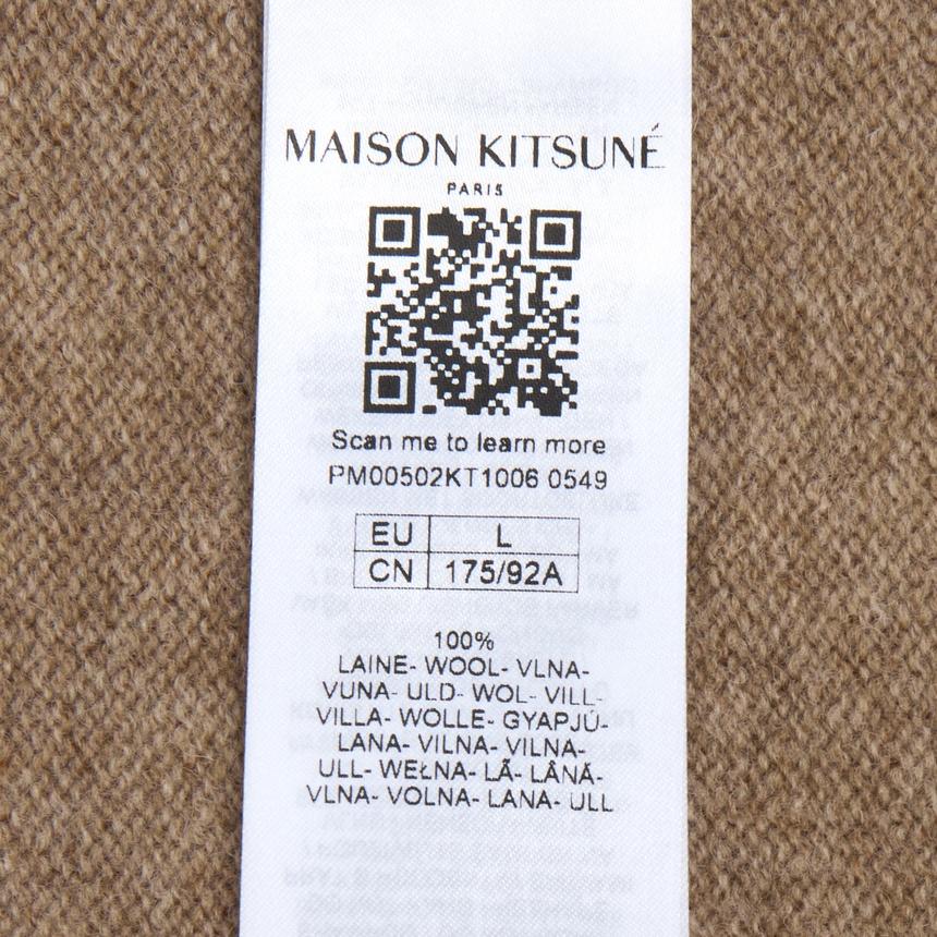 Maison Kitsune Fox Head Wool Knit Cardigan for Men