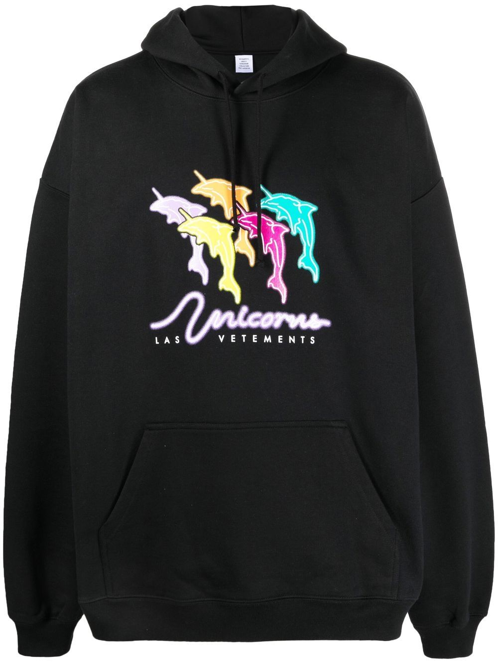 Vetements Unisex Dolphin Unicorn Print Hoodie UA53HD220B