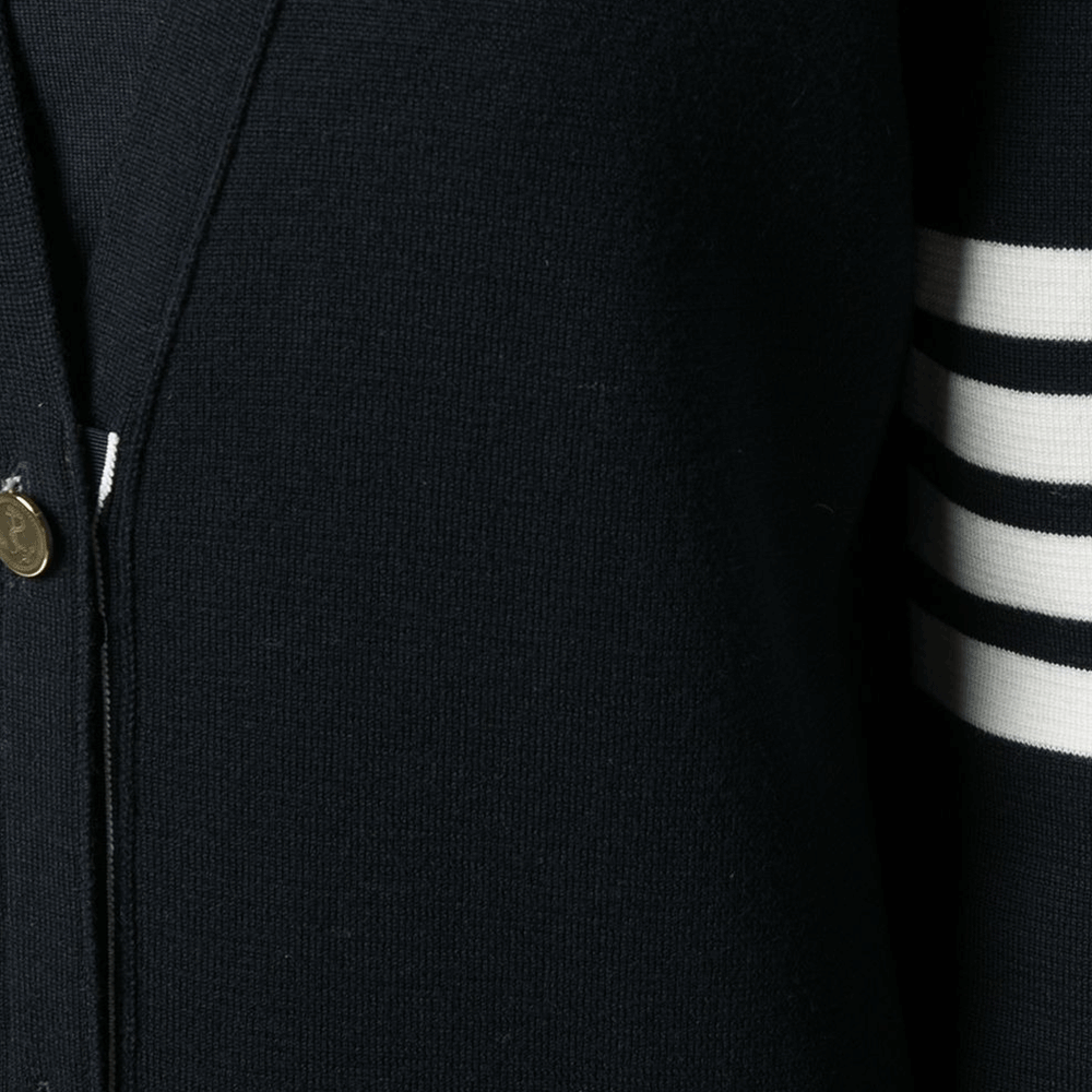 THOM BROWNE Women’s Milano Stitch Wool Long Cardigan Navy