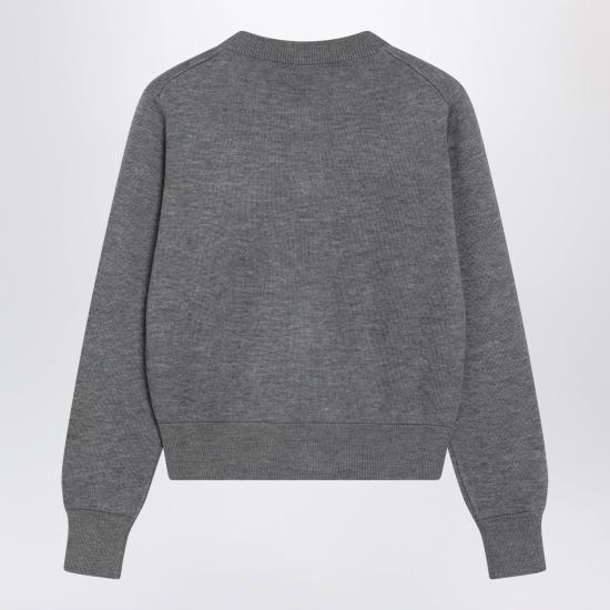 AMI Crewneck Wool Cardigan Grey Women’s