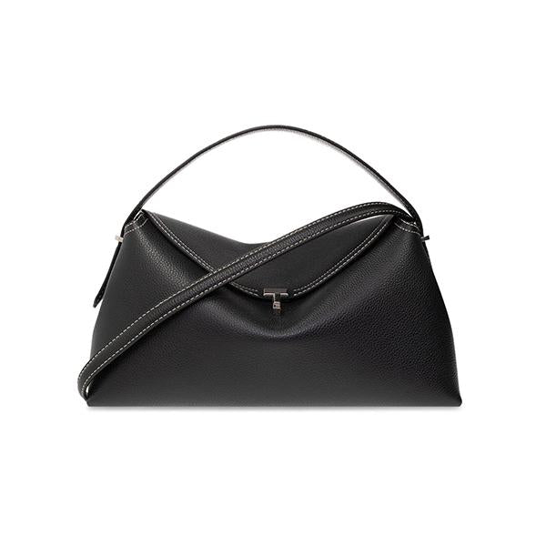 Toteme T-Lock Top Handle Bag Black Grain Leather Tote 234 WLGBG427 LE0030 001