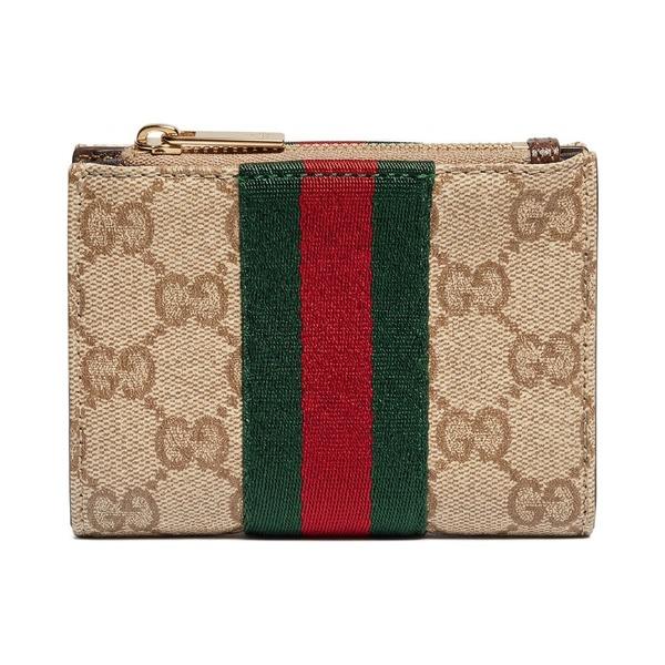 GUCCI Web Small Wallet Brown Card Holder