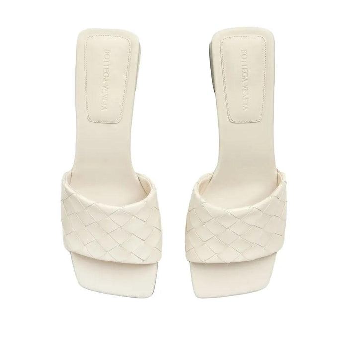 Bottega Veneta Parco White Leather Mule Sandals Women