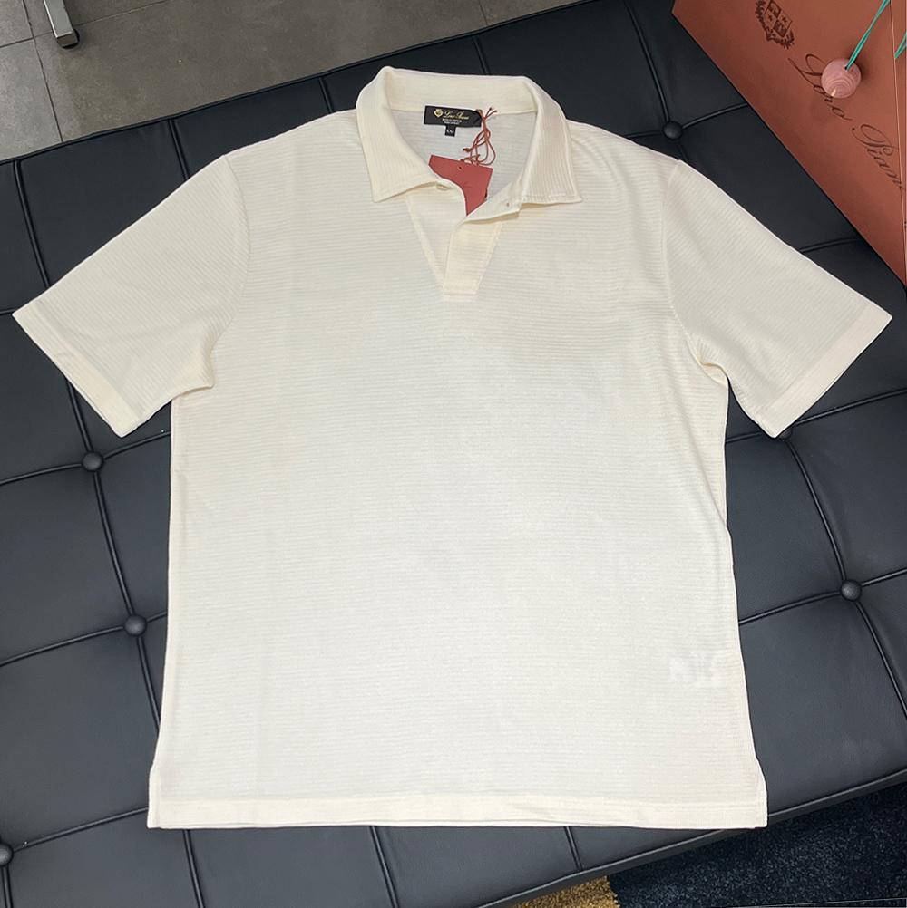 Loro Piana Perlé de Ope Cotton Polo Shirt Ivory Men’s